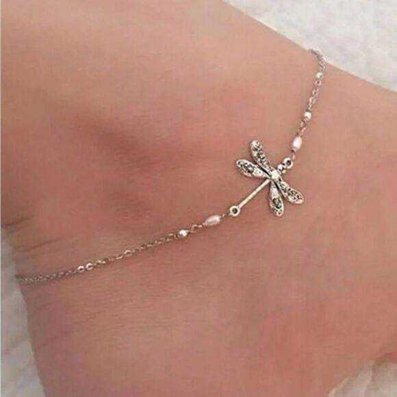 Silver boho anklet S562 - Picture 1 of 3